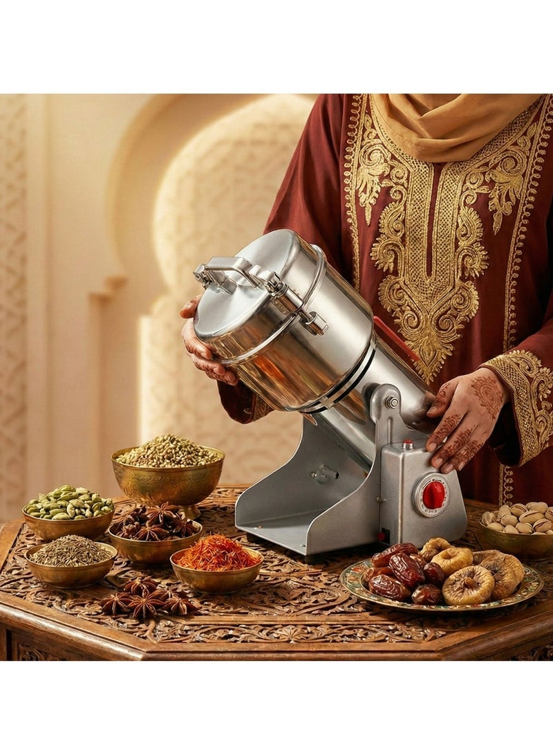 دينكس مطحنة كهربائية 800 جرام بقدرة 3000 واط ، مطحنة قهوة كهربائية للحبوب والتوابل والطعام الجاف  (مع 22 قطعة اضافية قطع غيار) - Image 2